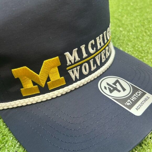 Michigan Wolverines Embroidered Old Script Hat '47 Brand Snapback Cap NWT - Picture 4 of 5